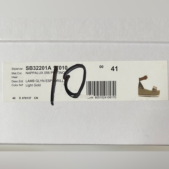 SEE BY CHLOE Lamb Glyn Platform Espadrille Size 10 Light Gold *NEW - Picture 4 of 12